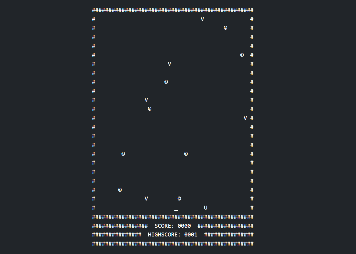 a picture of a simple ASCII style game